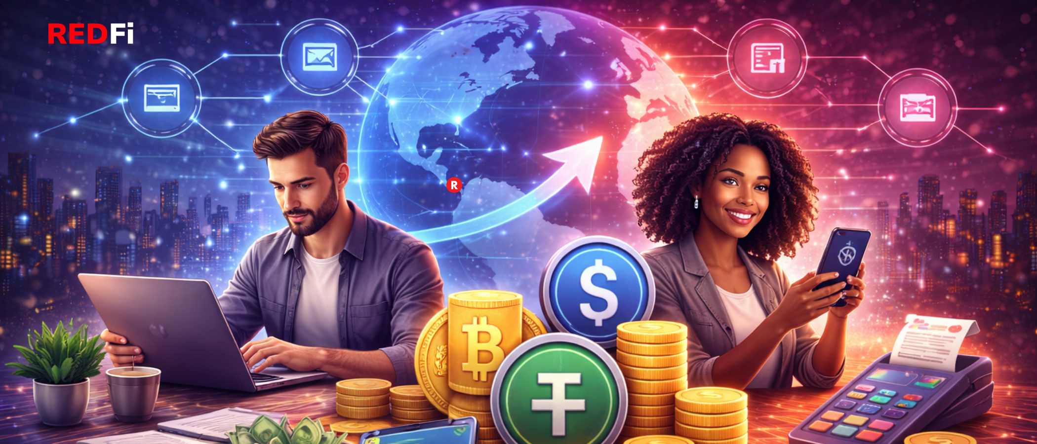 Freelancers receiving crypto payments through secure and compliant global payment infrastructure